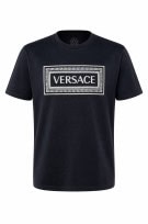 VERSACE GRAPHIC TEE MINIMAL BLACK MEN PRE OWNED M