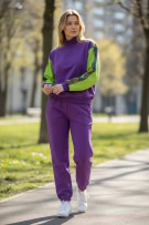 Vintage Active Swiss Design Tracksuit Μωβ/Πράσινο Set 90s Size L