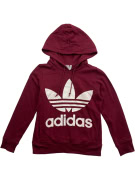 VINTAGE ADIDAS FELPA CON CAPPUCCIO LOGO BORDEAUX DA DONNA XS