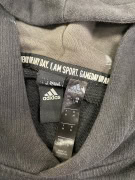 FELPA CON CAPPUCCIO VINTAGE ADIDAS CON STAMPA LOGO NERA DA UOMO M