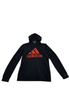 FELPA CON CAPPUCCIO VINTAGE ADIDAS CON STAMPA LOGO NERA DA UOMO M