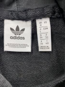 Felpa con cappuccio Adidas vintage con grande logo Trefoil nera da donna XS/S
