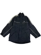 VINTAGE ADIDAS THREE STRIPE JACKET WITH LOGO BLACK MENS L