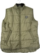 Gilet/smanicato da uomo vintage imbottito in piuma kaki