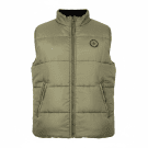 Gilet/smanicato da uomo vintage imbottito in piuma kaki