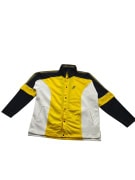 VINTAGE ASICS GIACCA CON BOTTONI E GRANDE LOGO GIALLO/NERO DA UOMO L