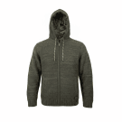 VINTAGE AVIREX DERT GIACCA/MAGLIONE LAVORATO A MAGLIA CON CAPPUCCIO KHAKI