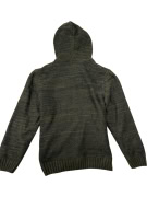 VINTAGE AVIREX DERT GIACCA/MAGLIONE LAVORATO A MAGLIA CON CAPPUCCIO KHAKI