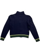 VINTAGE BELFE ZIP-UP CARDIGAN ARGYLE KNIT BLUE/GREEN WOMEN'S M
