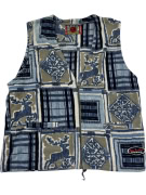 VINTAGE BLUE ICE DEPT. PATTERNED FLEECE VEST MEN'S L