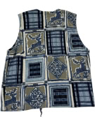 VINTAGE BLUE ICE DEPT. PATTERNED FLEECE VEST MEN'S L