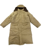 VINTAGE BRAND NOT STATED LONG PUFFER JACKET WITH HOOD BEIGE MENS L