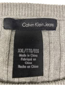 VINTAGE CALVIN KLEIN ΠΛΕΚΤΟ ΠΟΥΛΟΒΕΡ ΡΙΜΠ ΓΚΡΙ ΑΝΔΡΙΚΟ XXL
