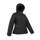 VINTAGE CHAMPION BLACK QUILTED PUFFER JACKET WITH HOOD