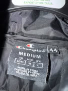 VINTAGE CHAMPION BLACK QUILTED PUFFER JACKET WITH HOOD