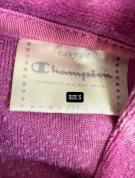 VINTAGE Champion Βελουτέ Ζακέτα Φούξια με Τρουκς Full Zip S