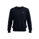 VINTAGE CHAPS KNIT V-NECK SWEATER LOGO BLUE MENS XXL