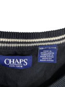 VINTAGE CHAPS KNIT V-NECK SWEATER LOGO BLUE MENS XXL