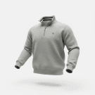 VINTAGE CREW CLOTHING COMPANY felpa con zip al collo con logo grigia da uomo M