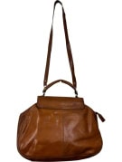 VINTAGE ΔΕΡΜΑΤΙΝΗ SHOULDER BAG TAN UNISEX PRE OWNED