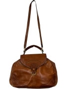 VINTAGE ΔΕΡΜΑΤΙΝΗ SHOULDER BAG TAN UNISEX PRE OWNED