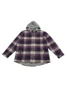 VINTAGE DICKIES GIACCA A QUADRI CON CAPPUCCIO TRAPUNTATA BORDEAUX/GRIGIO DA DONNA XL