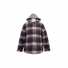 VINTAGE DICKIES GIACCA A QUADRI CON CAPPUCCIO TRAPUNTATA BORDEAUX/GRIGIO DA DONNA XL
