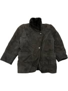 VINTAGE DONNA DIBI LEATHER SHEARLING COAT XL