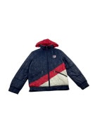 VINTAGE FILA ΖΑΚΕΤΑ ΜΕ ΚΟΥΚΟΥΛΑ COLORBLOCK ΜΠΛΕ ΚΟΚΚΙΝΟ ΑΣΠΡΟ ΓΥΝΑΙΚΕΙΑ XS S