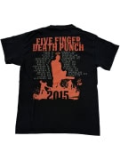 VINTAGE FIVE FINGER DEATH PUNCH GOT YOUR SIX 2015 TOUR METAL T-SHIRT
