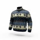 VINTAGE FORT & MADOX PATTERNED QUARTER-ZIP FLEECE XL/XXL
