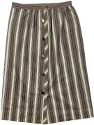 VINTAGE STRIPED SKIRT RED/BLUE/CREAM GOLD BUTTONS WOMEN'S S
