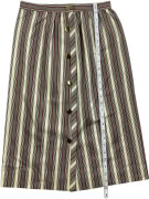 VINTAGE STRIPED SKIRT RED/BLUE/CREAM GOLD BUTTONS WOMEN'S S