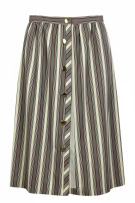 VINTAGE STRIPED SKIRT RED/BLUE/CREAM GOLD BUTTONS WOMEN'S S