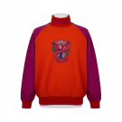 VINTAGE EMBROIDERED FLEECE SWEATSHIRT ORANGE/PURPLE MEN'S L