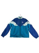 VINTAGE FRANK SHORTER ΑΘΛΗΤΙΚΟ WINDBREAKER ΜΕ ΧΡΩΜΑΤΙΚΕΣ ΑΝΤΙΘΕΣΕΙΣ ΜΠΛΕ ΑΝΔΡΙΚΟ M L
