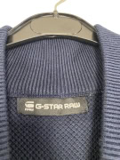VINTAGE G-STAR RAW QUARTER ZIP KNIT SWEATER BLUE MENS XL XXL