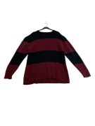 VINTAGE GAP STRIPED KNIT SWEATER BURGUNDY BLACK MEN L