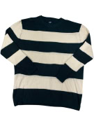 VINTAGE GAP STRIPED KNIT SWEATER GREEN WHITE MEN XL