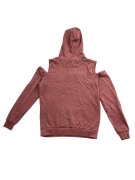 VINTAGE GUESS HOODIE ME COLD-SHOULDER ΑΝΟΙΓΜΑΤΑ EMBOSSED ΛΟΓΟΤΥΠΟ ΣΑΠΙΟ ΜΗΛΟ ΓΥΝΑΙΚΕΙΟ XS