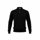 VINTAGE GUESS LONG-SLEEVE POLO SWEATER BLACK MEN'S XL