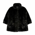 VINTAGE WOMEN'S FUR COAT SHORT BLACK XL/XXL