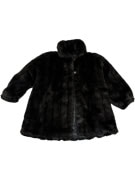 VINTAGE WOMEN'S FUR COAT SHORT BLACK XL/XXL
