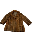VINTAGE ΓΥΝΑΙΚΕΙΟ ΓΟΥΝΑ ΠΑΛΤΟ PATCHWORK ΚΑΦΕ M/L