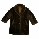 VINTAGE WOMEN'S LONG BROWN FUR COAT L/XL