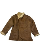 VINTAGE ΓΥΝΑΙΚΕΙΟ ΚΑΦΕ ΔΕΡΜΑΤΙΝΟ ΠΑΛΤΟ ΜΟΥΤΟΝ L/XL