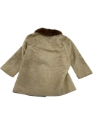 VINTAGE cappotto montone da donna biondo con collo di pelliccia taglia S/M
