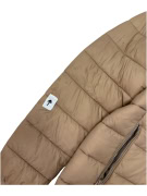 VINTAGE WOMEN'S CHAMPION HOODED PUFFER JACKET TAN/BEIGE M