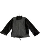 VINTAGE ΓΥΝΑΙΚΕΙΟ ΜΠΟΥΦΑΝ ΓΟΥΝΑ/ΔΕΡΜΑ ΓΚΡΙ/ΚΑΦΕ L/XL