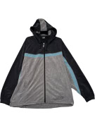 VINTAGE VELVET HOODIE JACKET - BLACK/GREY